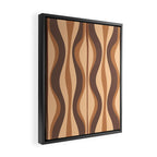 Hourglass Abstract Midcentury Modern Retro Mod Pattern in Coffee Brown Framed Canvas Print Gallery Image 2