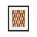 Hourglass Abstract Midcentury Modern Retro Mod Pattern in Coffee Brown Framed Art Print Gallery Image 5