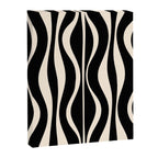 Hourglass Abstract Retro Midcentury Modern Pattern in Black and Almond Cream Canvas Print Gallery Image 6