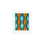 Hourglass Mid Century Modern Abstract Pattern in Turquoise, Aqua, Orange, and Rust Art Print Gallery Image 1