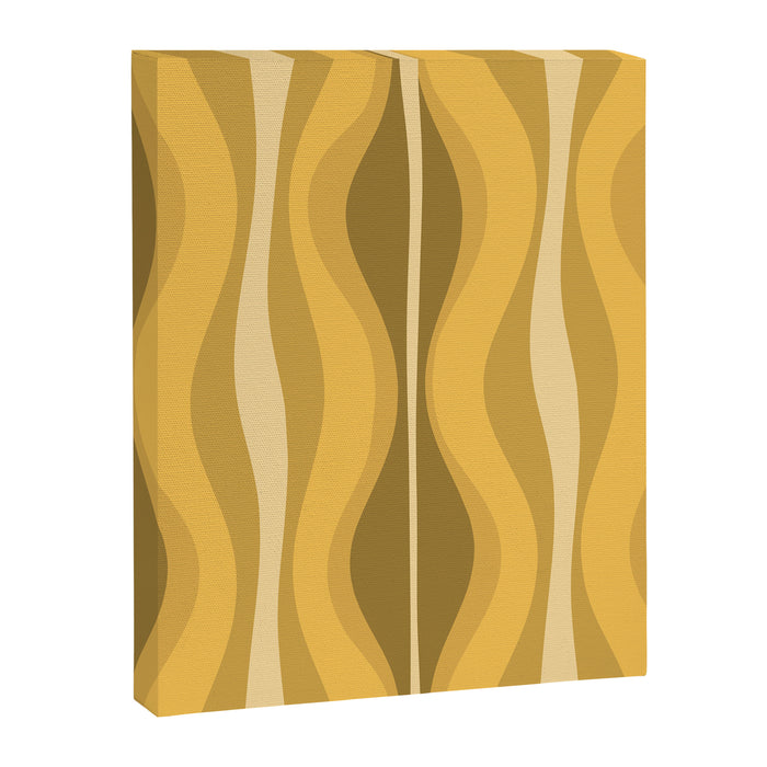 Hourglass Mid-Century Modern Abstract Pattern Honey Mustard Yellow Canvas Print Gallery Image 1