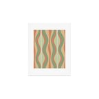 Hourglass Midcentury Modern Abstract Pattern in Sage Green and Apricot Art Print Gallery Image 1