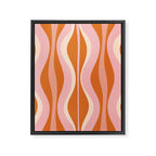 Hourglass Mid-Century Modern Abstract Pattern Pink Orange Cream Framed Canvas Print Gallery Image 6