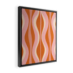 Hourglass Mid-Century Modern Abstract Pattern Pink Orange Cream Framed Canvas Print Gallery Image 2