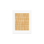Hygge Retro Stripe Painted Plaid Pattern Orange Mustard Cream Art Print Gallery Image 1