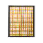 Hygge Retro Stripe Painted Plaid Pattern Orange Mustard Cream Framed Canvas Print Gallery Image 8