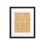 Hygge Retro Stripe Painted Plaid Pattern Orange Mustard Cream Framed Art Print Gallery Image 6