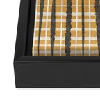 Hygge Striped Plaid Charcoal Mustard Gold Pattern  Framed Canvas Print Gallery Image 3