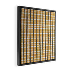Hygge Striped Plaid Charcoal Mustard Gold Pattern  Framed Canvas Print Gallery Image 2