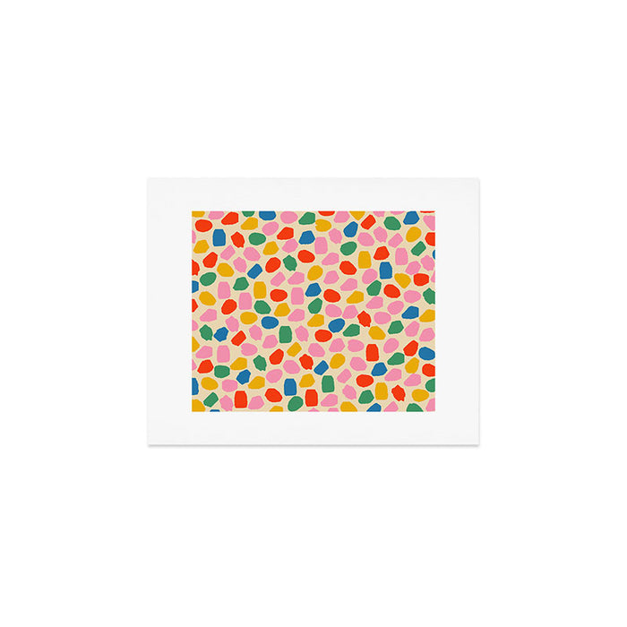 Ink Dot Colourful Mosaic Pattern in Rainbow Pop Colours Art Print Gallery Image 1