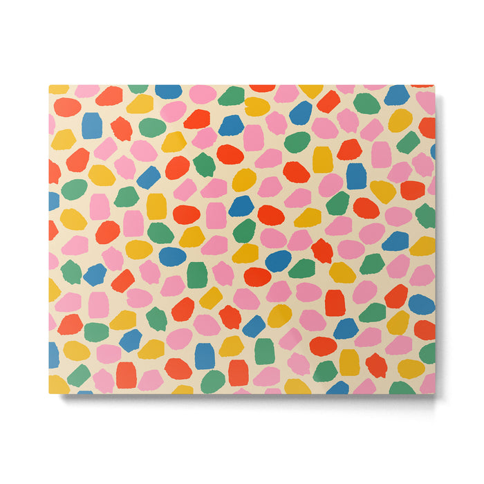 Ink Dot Colourful Mosaic Pattern in Rainbow Pop Colours Metal Print Gallery Image 1
