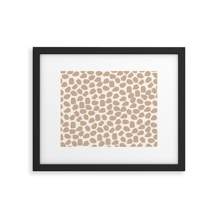 Ink Spot Pattern Buff Beige and Cream Framed Art Print Gallery Image 1