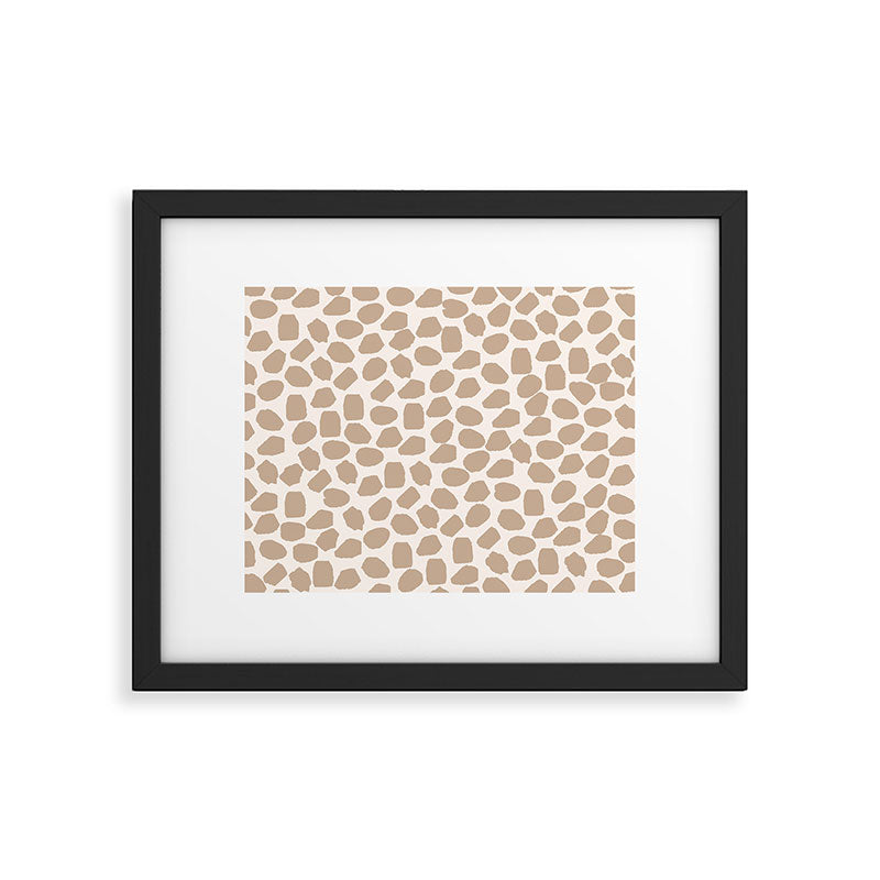 Ink Spot Pattern Buff Beige and Cream Framed Art Print Gallery Image 4