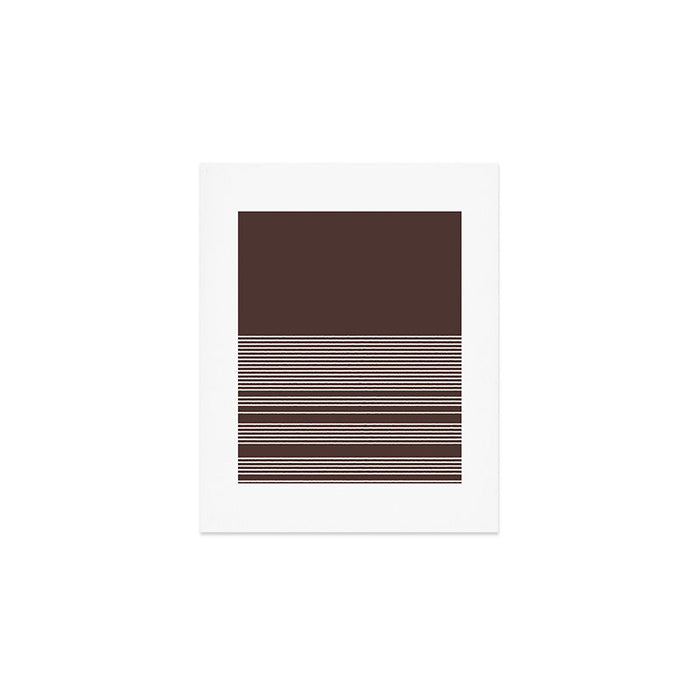 Ink Stripes Organic Minimalist Pattern Brown and Cream Art Print Gallery Image 1