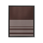 Ink Stripes Organic Minimalist Pattern Brown and Cream Framed Canvas Print Gallery Image 8