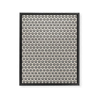 Inky Peace Dots Minimalist Pattern 3 in Black and Almond Cream Framed Canvas Print Gallery Image 6
