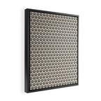 Inky Peace Dots Minimalist Pattern 3 in Black and Almond Cream Framed Canvas Print Gallery Image 2