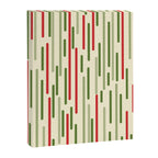 Interrupted Lines Midcentury Modern Christmas Pattern in Olive Green, Retro Xmas Red, and Cream Canvas Print Gallery Image 8