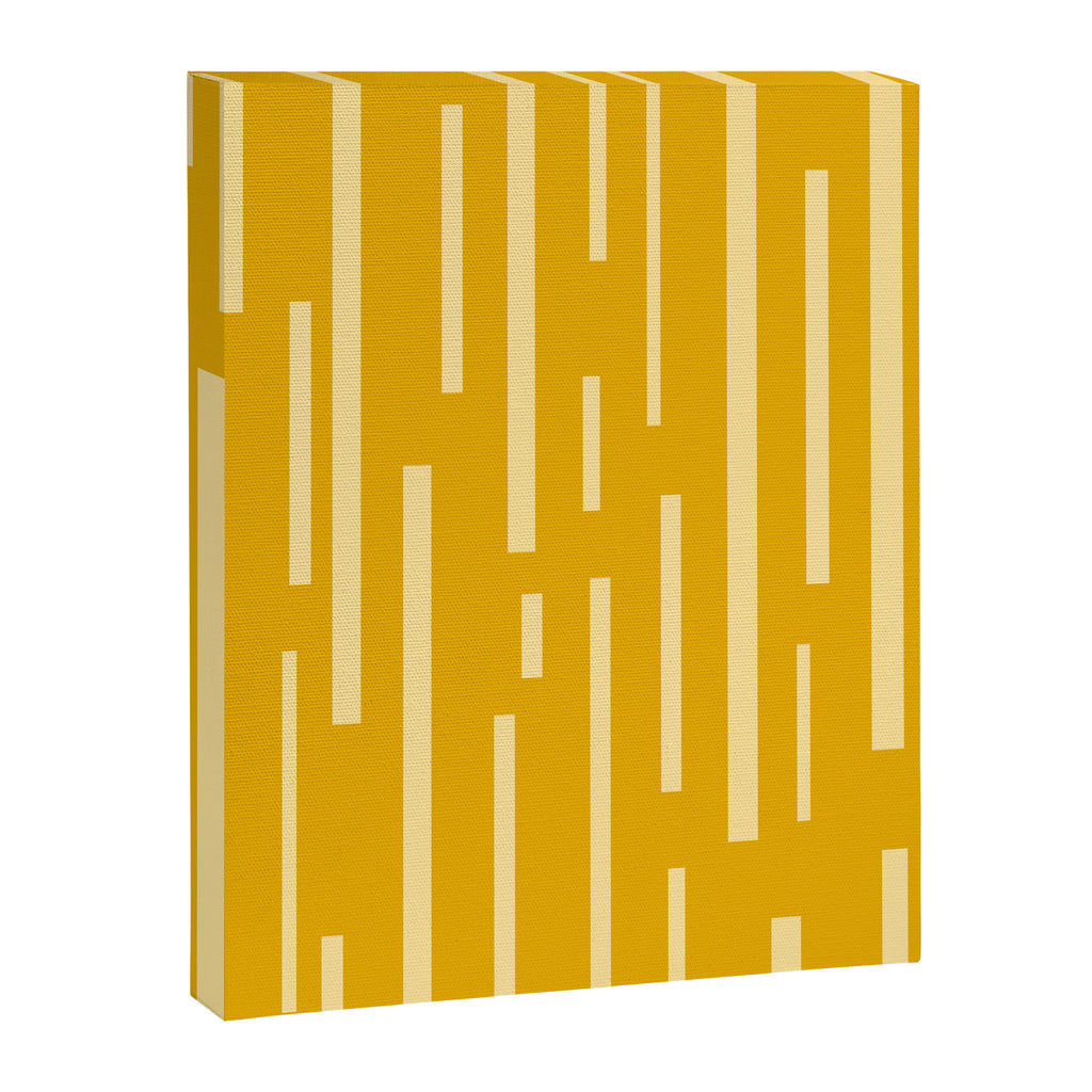 Interrupted Lines Mid-Century Modern Minimalist Abstract Geometric Pattern in Honey Mustard Canvas Print Gallery Image 8