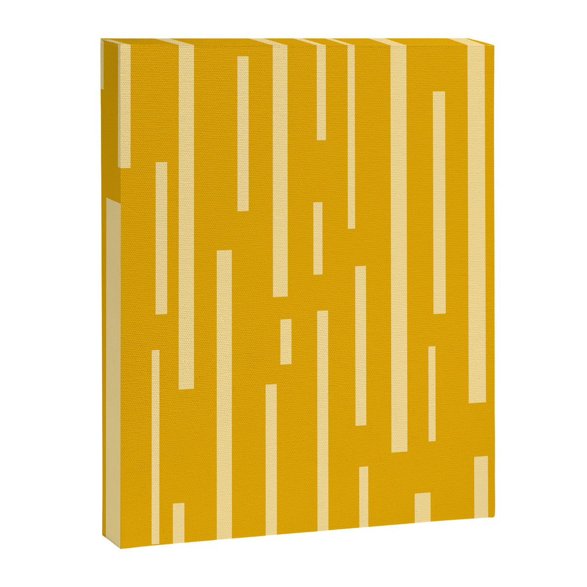 Interrupted Lines Mid-Century Modern Minimalist Abstract Geometric Pattern in Honey Mustard Canvas Print Gallery Image 8