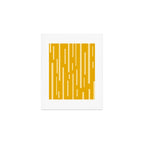 Interrupted Lines Mid-Century Modern Minimalist Abstract Geometric Pattern in Honey Mustard Art Print Gallery Image 1