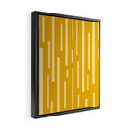 Interrupted Lines Mid-Century Modern Minimalist Abstract Geometric Pattern in Honey Mustard Framed Canvas Print Gallery Image 2