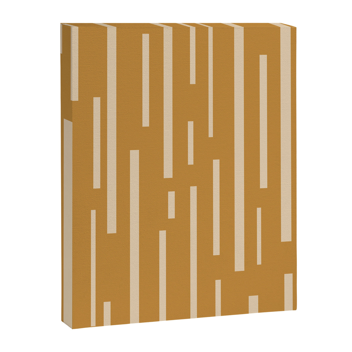 Interrupted Lines Mid-Century Modern Minimalist Abstract Geometric Pattern in Honey Mustard Ochre Canvas Print Gallery Image 8