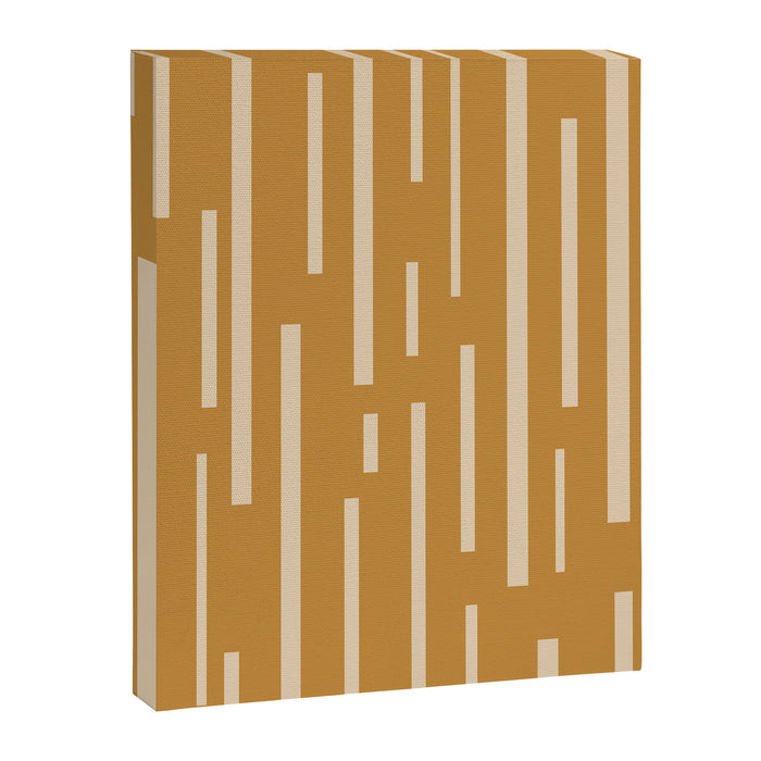 Interrupted Lines Mid-Century Modern Minimalist Abstract Geometric Pattern in Honey Mustard Ochre Canvas Print Gallery Image 1