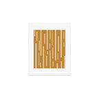 Interrupted Lines Mid-Century Modern Minimalist Abstract Geometric Pattern in Honey Mustard Ochre Art Print Gallery Image 1