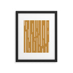 Interrupted Lines Mid-Century Modern Minimalist Abstract Geometric Pattern in Honey Mustard Ochre Framed Art Print Gallery Image 6