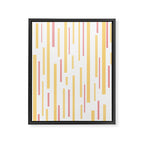 Interrupted Lines Mid-Century Modern Pattern in Mustard Yellow, Bright Pink, and White Framed Canvas Print Gallery Image 8