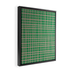 Irregular Grid Pattern in Green and Pink Framed Canvas Print Gallery Image 2