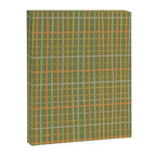 Irregular Plaid Pattern in Retro Olive Green Celadon Orange Tones Canvas Print Gallery Image 8
