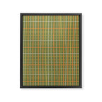 Irregular Plaid Pattern in Retro Olive Green Celadon Orange Tones Framed Canvas Print Gallery Image 8