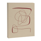Janu Sirsasana - Minimalist Abstract Line Drawing in Maroon and Linen Canvas Print Gallery Image 6