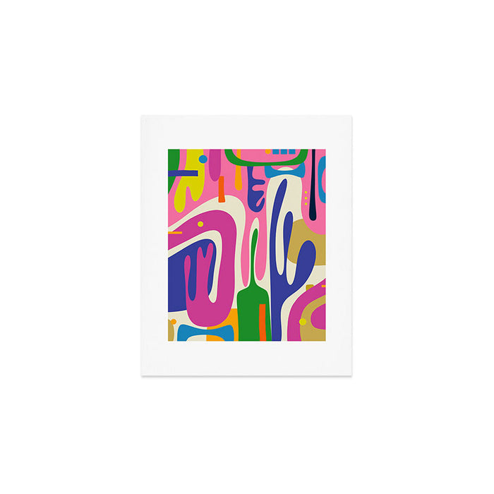 Jazz Garden Colorful Mid Century Modern Maximalist Abstract Art Print Gallery Image 1