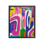 Jazz Garden Colorful Mid Century Modern Maximalist Abstract Framed Canvas Print Gallery Image 6