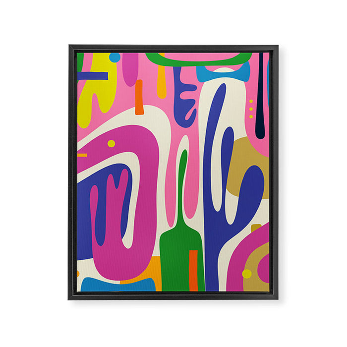 Jazz Garden Colorful Mid Century Modern Maximalist Abstract Framed Canvas Print Gallery Image 1