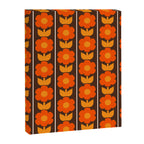 Jonnty Flowers Retro Floral Stripe Pattern in 70s Brown and Orange Canvas Print Gallery Image 8