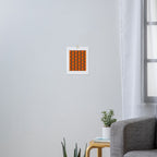Jonnty Flowers Retro Floral Stripe Pattern in 70s Brown and Orange Art Print Gallery Image 3