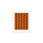 Jonnty Flowers Retro Floral Stripe Pattern in 70s Brown and Orange Art Print Gallery Image 1