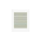 Joseph Stripes Fine Stripe Pattern in Sage Green, Light Silver Gray, Beige, and Cream Art Print Gallery Image 1