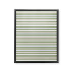 Joseph Stripes Fine Stripe Pattern in Sage Green, Light Silver Gray, Beige, and Cream Framed Canvas Print Gallery Image 8