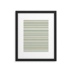 Joseph Stripes Fine Stripe Pattern in Sage Green, Light Silver Gray, Beige, and Cream Framed Art Print Gallery Image 6