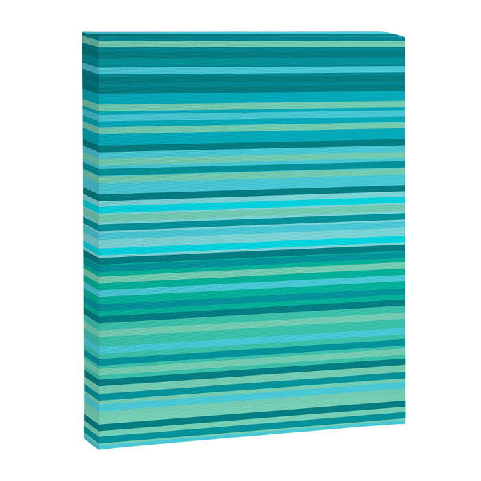 Joseph Stripes - Fine Stripe Pattern in Tropical Ocean Aqua Cyan Blue-Green  Canvas Print Gallery Image 1