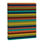 Joseph Stripes II Midcentury Modern Stripe Pattern in Mid Mod Mustard, Olive, Turquoise Teal, Orange Canvas Print Gallery Image 8