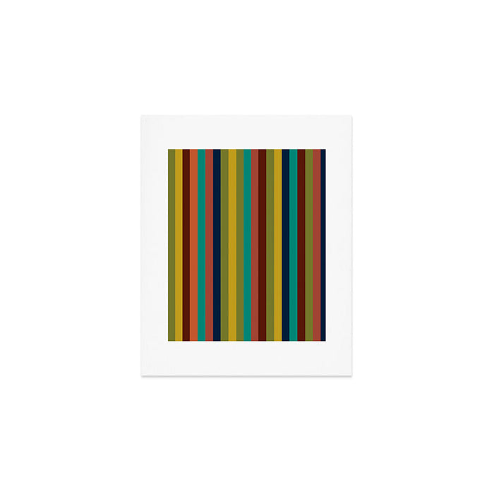 Joseph Stripes II Vertical Midcentury Modern Stripe Pattern in Mid Mod Colors Art Print Gallery Image 1