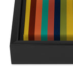 Joseph Stripes II Vertical Midcentury Modern Stripe Pattern in Mid Mod Colors Framed Canvas Print Gallery Image 3