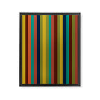Joseph Stripes II Vertical Midcentury Modern Stripe Pattern in Mid Mod Colors Framed Canvas Print Gallery Image 8