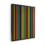 Joseph Stripes II Vertical Midcentury Modern Stripe Pattern in Mid Mod Colors Framed Canvas Print Gallery Image 2